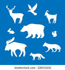 Set of  of animal silhouettes