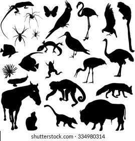 Set of animal silhouettes