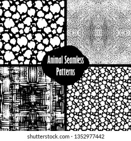 Set of animal skin seamless patterns