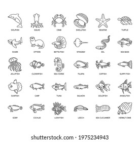 Set of animal thin line and pixel perfect icons for any web and app project. 