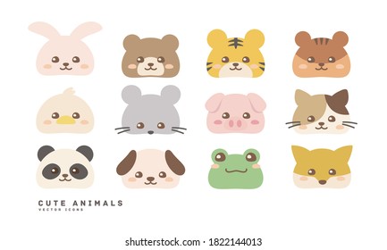 Set of animal vector illustration icons