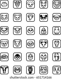 Set of animal web icons, Outline stroke, Vector illustration