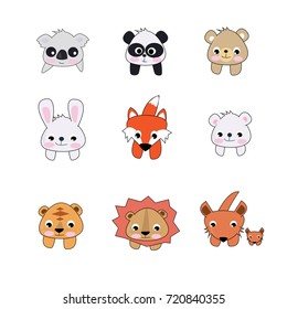 set of animal in the zoo