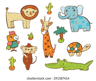 set of animals of Africa