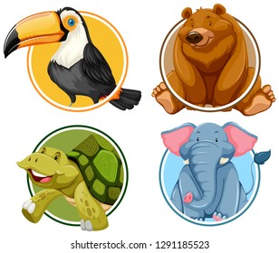 Set of animals banner illustration