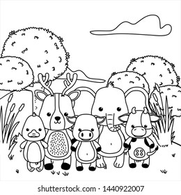 Set of animals cartoons design