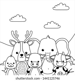 Set of animals cartoons design