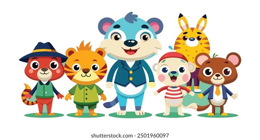 set of animals character vector illustrations