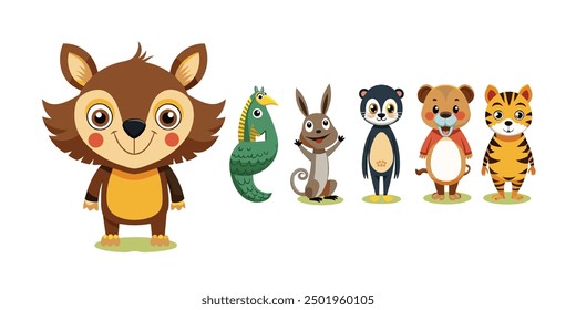 set of animals character vector illustrations