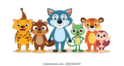 set of animals character vector illustrations