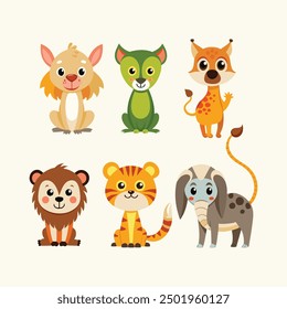 set of animals character vector illustrations