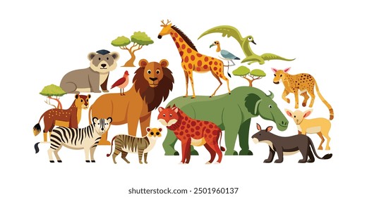 set of animals character vector illustrations