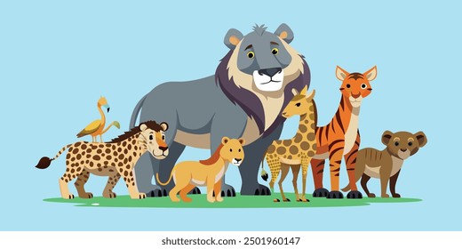 set of animals character vector illustrations