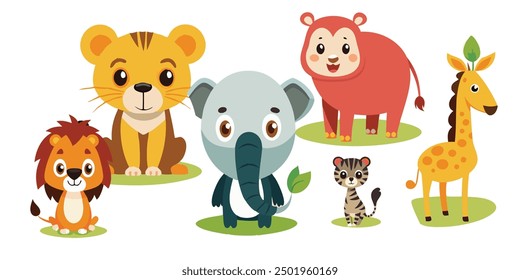 set of animals character vector illustrations