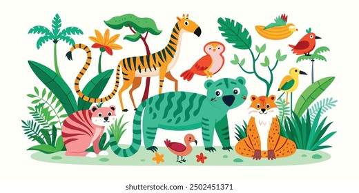 set of animals character vector illustrations