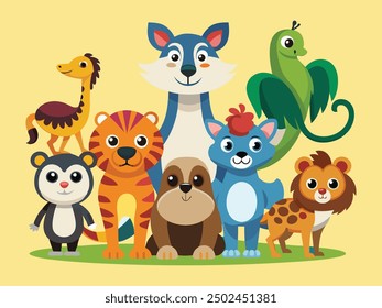 set of animals character vector illustrations