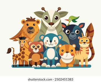 set of animals character vector illustrations