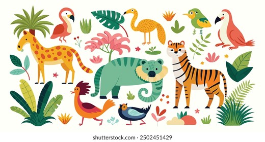 set of animals character vector illustrations