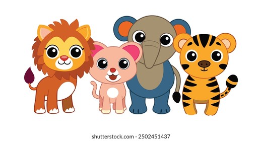 set of animals character vector illustrations