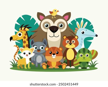 set of animals character vector illustrations