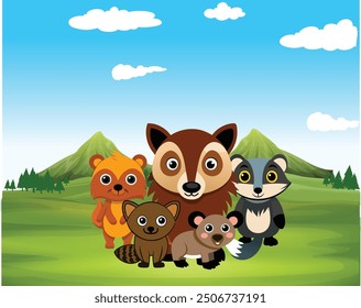 set of animals character vector illustrations