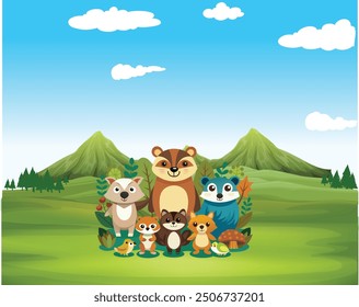 set of animals character vector illustrations