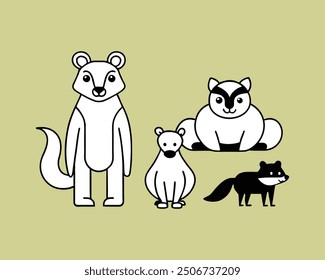 set of animals character vector illustrations