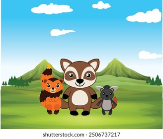 set of animals character vector illustrations
