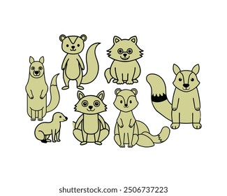 set of animals character vector illustrations