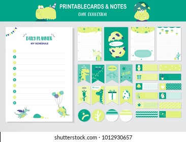 Set of animals and cute vector cards