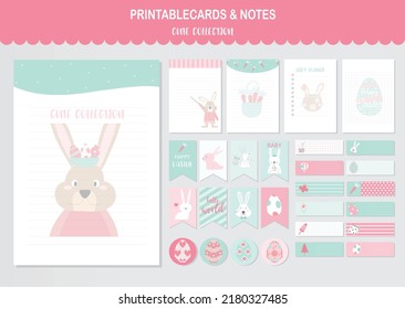 Conjunto de animales y tarjetas vectoriales lindas, osos, ducha de bebé, imprimibles, etiquetas, tarjetas, plantillas, notas, pegatinas, etiquetas, reserva de chatarra, felicitaciones, invitaciones, ilustraciones vectoriales.