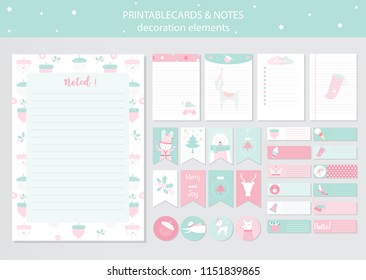 Set of animals and cute vector cards,cool,christmas,baby shower,printable,  tags,cards,templates,Notes, Stickers, Labels,Scrap booking, Congratulations, Invitations,Vector illustration