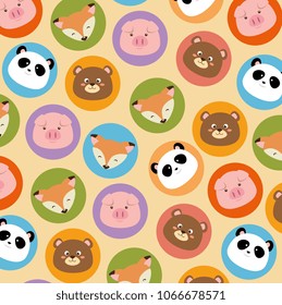 set animals heads icon