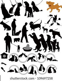 set of animals isolated on white background