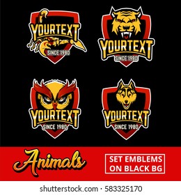 Set Animals logo badge with black background