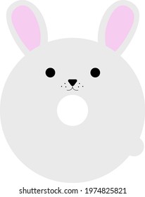 set of animals, pets in the form of a donut circle. transparent background