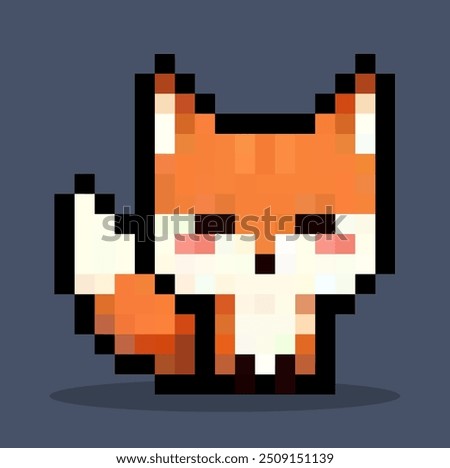 Set of animals pixel art, vector.