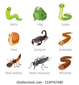 Set Of Animals In Rainy Season, Monsoon, Raindrop, Natural 