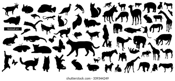 Set of animals silhouettes