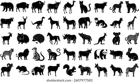 set of animals silhouettes Vector