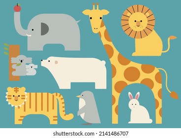 Set Animals Vector Illustration Stock Vector (Royalty Free) 2141486707 ...