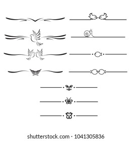 Set of animals vignettes. Unique vector elements for your design.