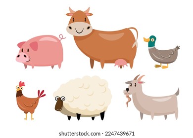 set of animals wildlife character vector illustration