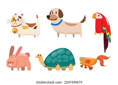 set of animals wildlife character vector illustration