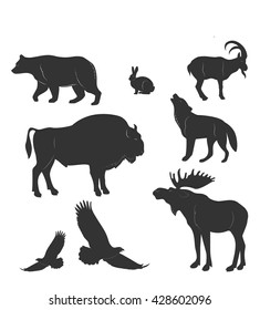 set of animals,wild beasts, vactor
