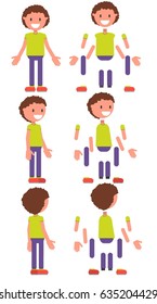 Set for animation. Vector boy. Isolated on a white background.