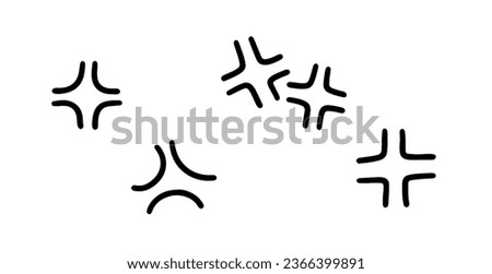 Set of anime anger in doodle style. Linear icons plus. Linear vector illustration