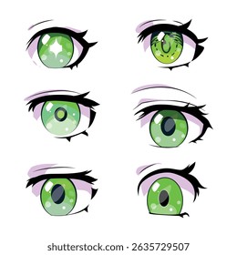 Conjunto de olhos de anime coleção ilustração vetor