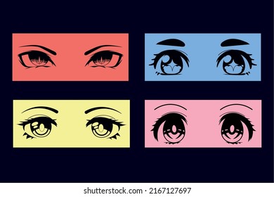 set of anime eyes design