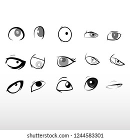 a set of Anime eyes vector illustration.